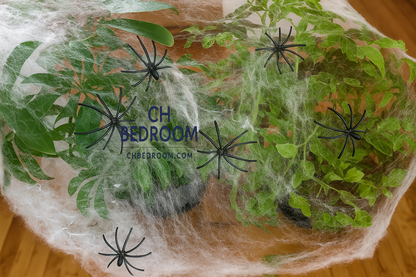 Halloween Spiders and web on a plant in a room, indoor halloween decoration with 'CH Bedroom' branding. #canada #monreal #h
canadahalloween #canadahalloweendecoration #halloweenspiderweb #halloweenspiders #cheaphalloweendecoration #halloweendecoration #halloweenproduct 