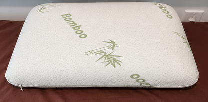 Orthopedic Memory Foam Pillow with Bamboo Cover + 2 Cotton Pillowcases