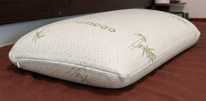 Orthopedic Memory Foam Pillow with Bamboo Cover + 2 Cotton Pillowcases